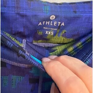 Athleta XXS Blue Print High Rise Chaturanga Capri Athletic‎ Leggings